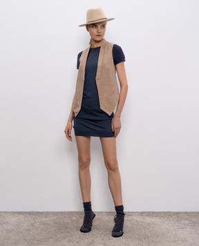 Brunello Cucinelli Beige vest with wool and silk M0W072910F