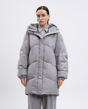 Simonetta Ravizza Annie grey wool and cashmere jacket F05CO177T104