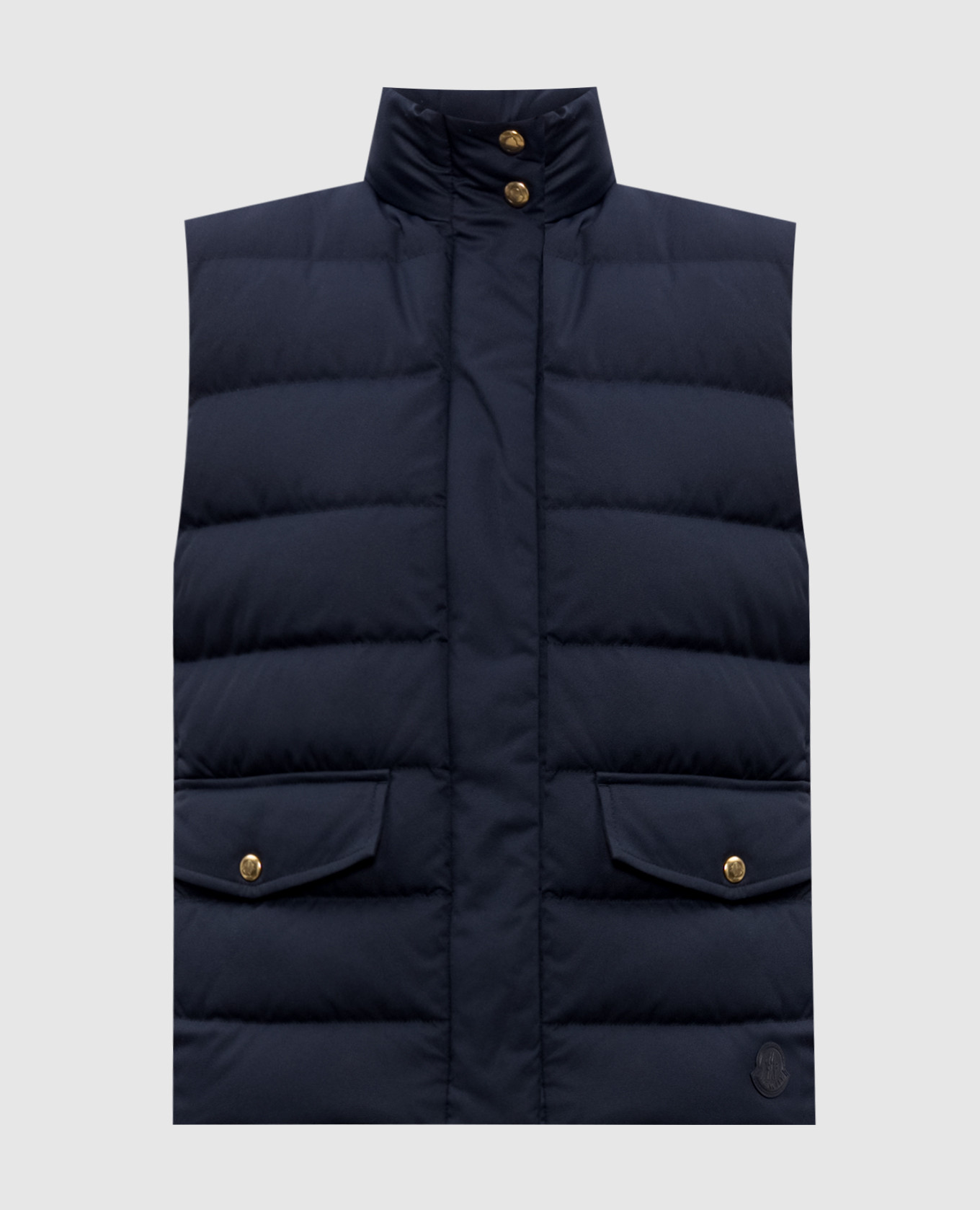 Blue vest with logo patch Moncler