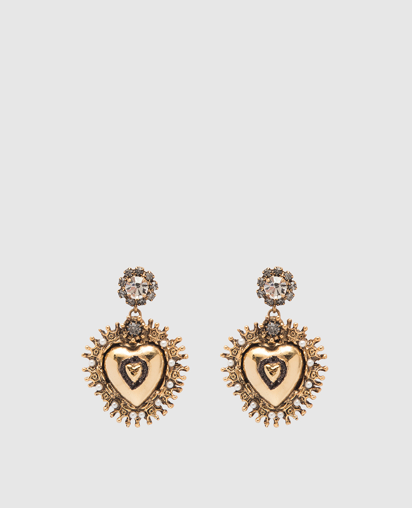 

Paia or cuore gold earrings with beads and crystals CelesteG, Golden