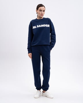 Jil Sander Blue sweatshirt with logo print J53GU0003J20335