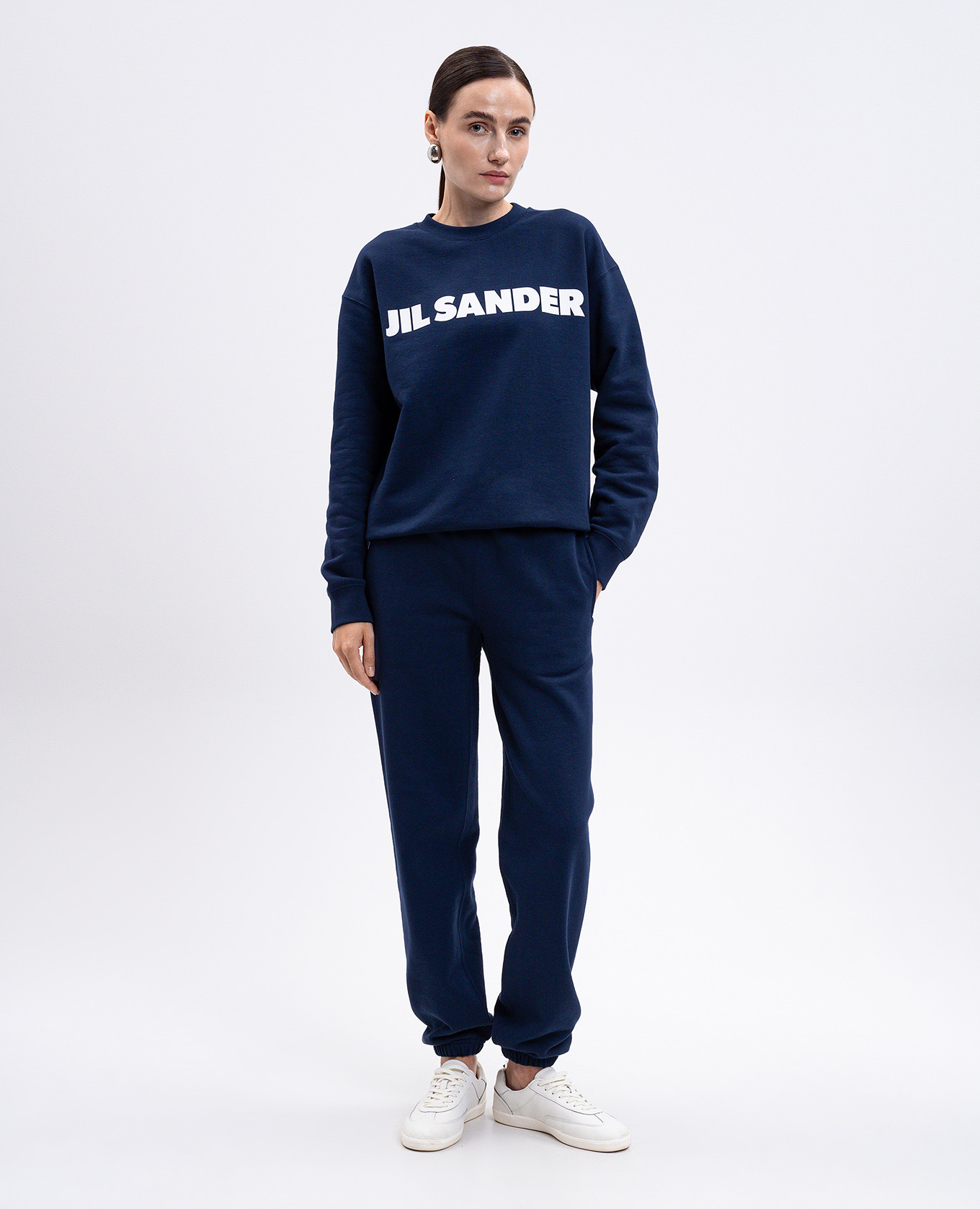 

Blue sweatshirt with logo print Jil Sander