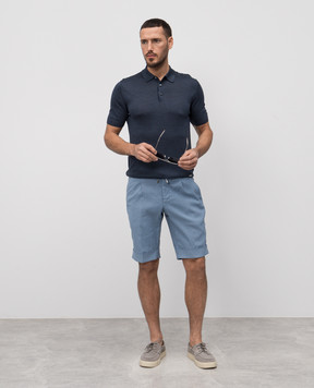 Enrico Mandelli Blue linen shorts GYMSHO5654