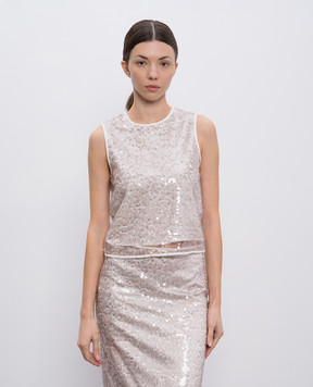Peserico Beige top with sequins E0807906801