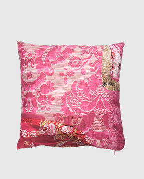 Roberto Cavalli Pink decorative pillow in floral print H0100000024С032
