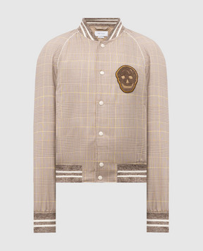 Alexander McQueen Beige wool check bomber jacket 827398QUACY