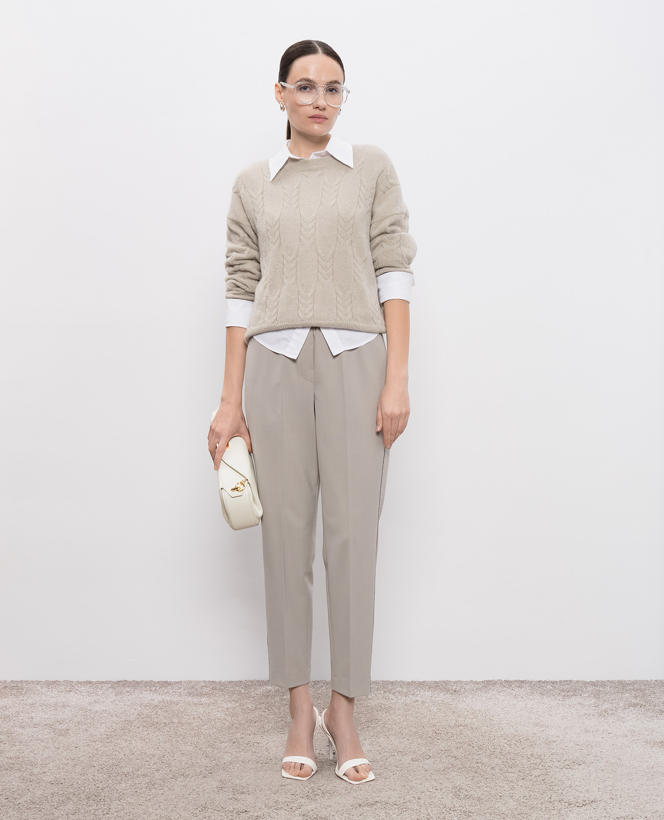 Beige sweater with wool Peserico 2