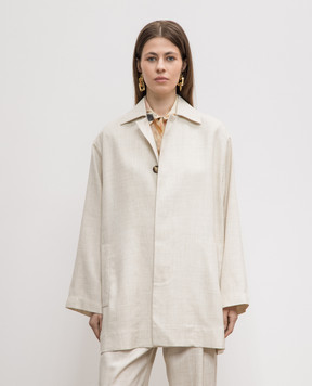 Philosophy di Lorenzo Serafini Beige jacket with linen A06042126