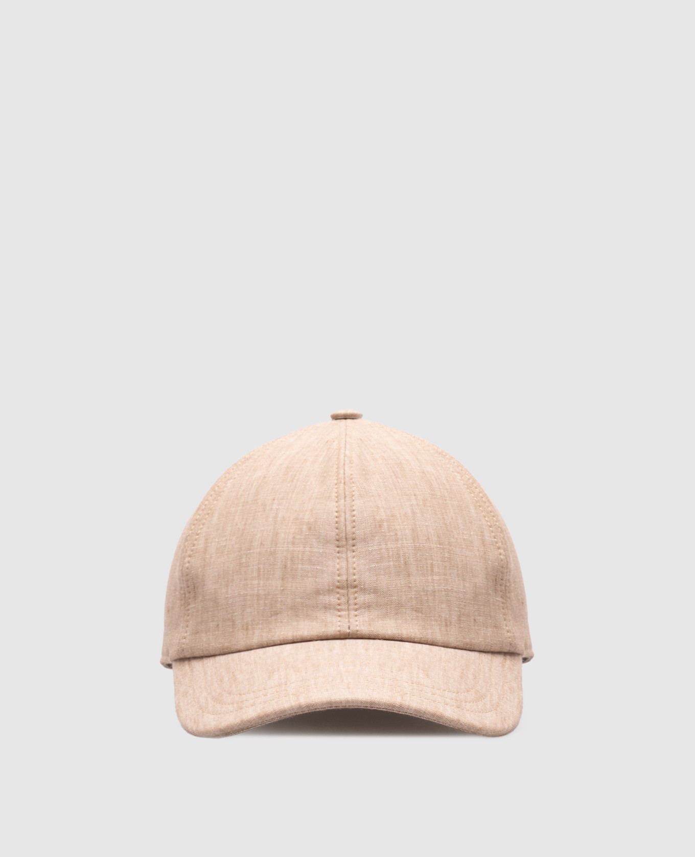 

Beige linen cap with logo Peserico
