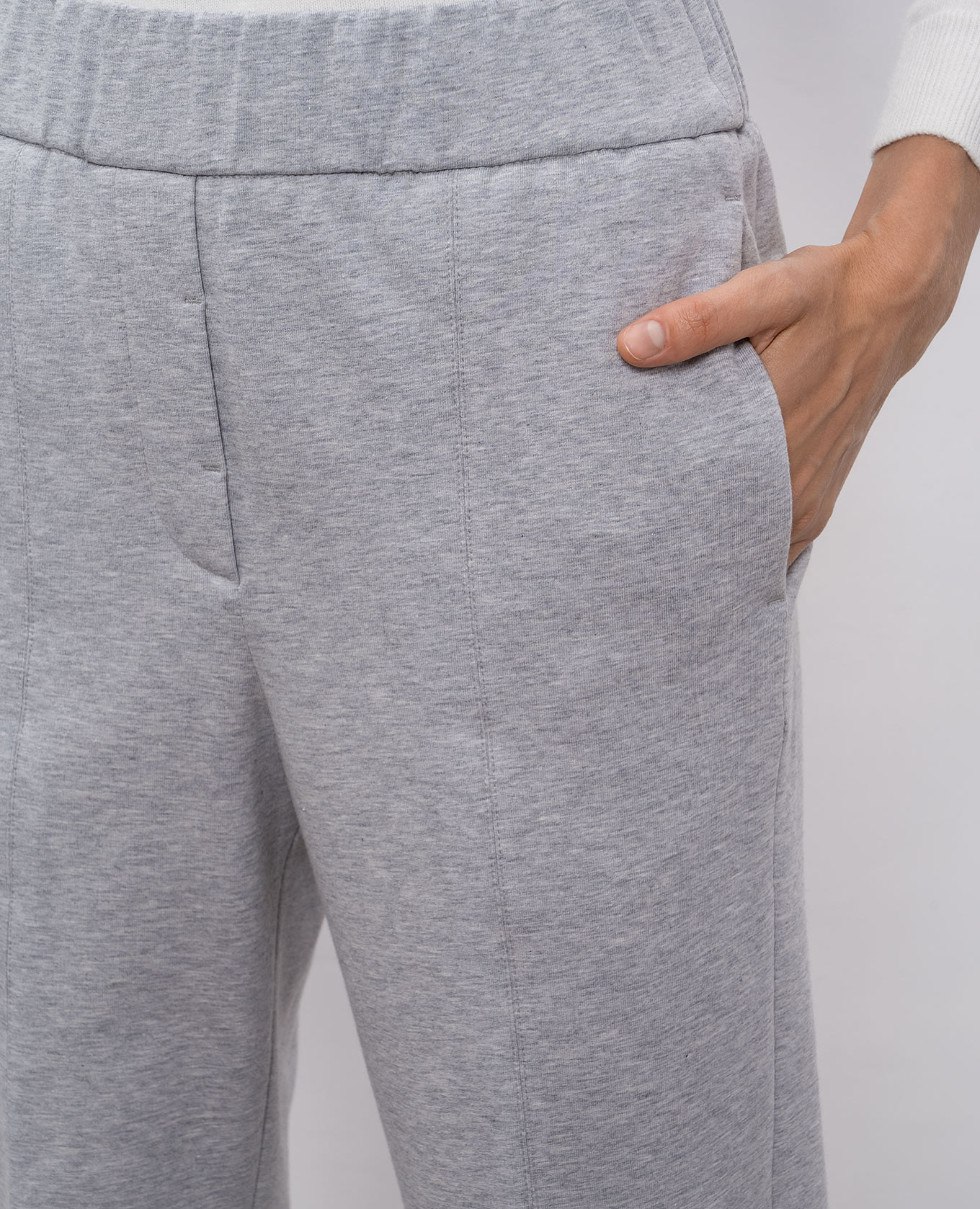 Grey melange track pants with lapels Peserico 5