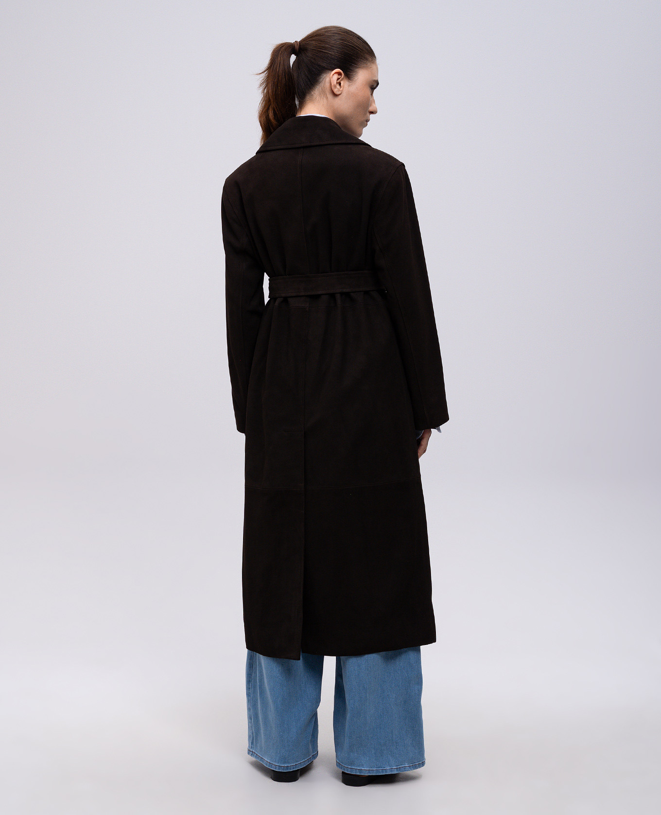 Brown suede double-breasted coat Babe Pay Pls 4