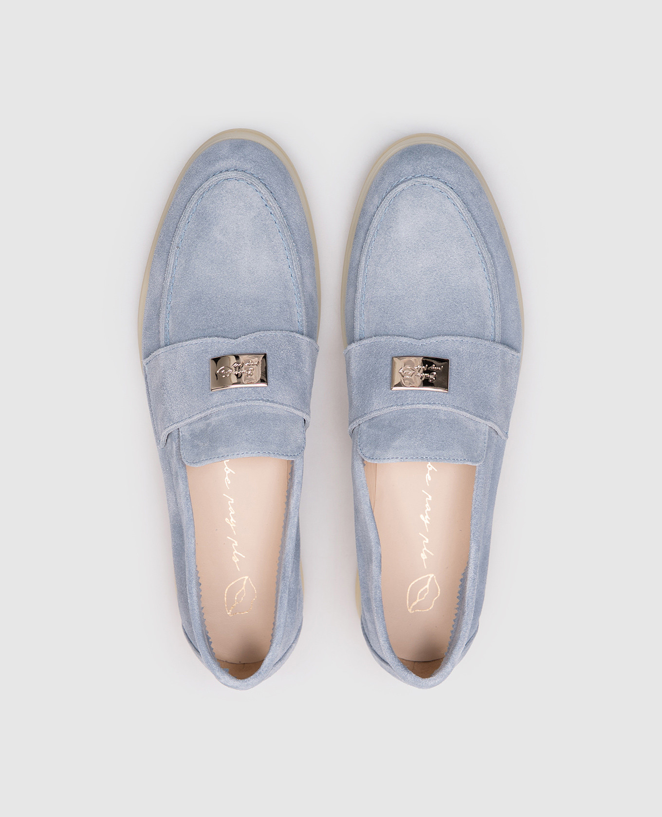

Blue suede loafers Babe Pay Pls, Light blue