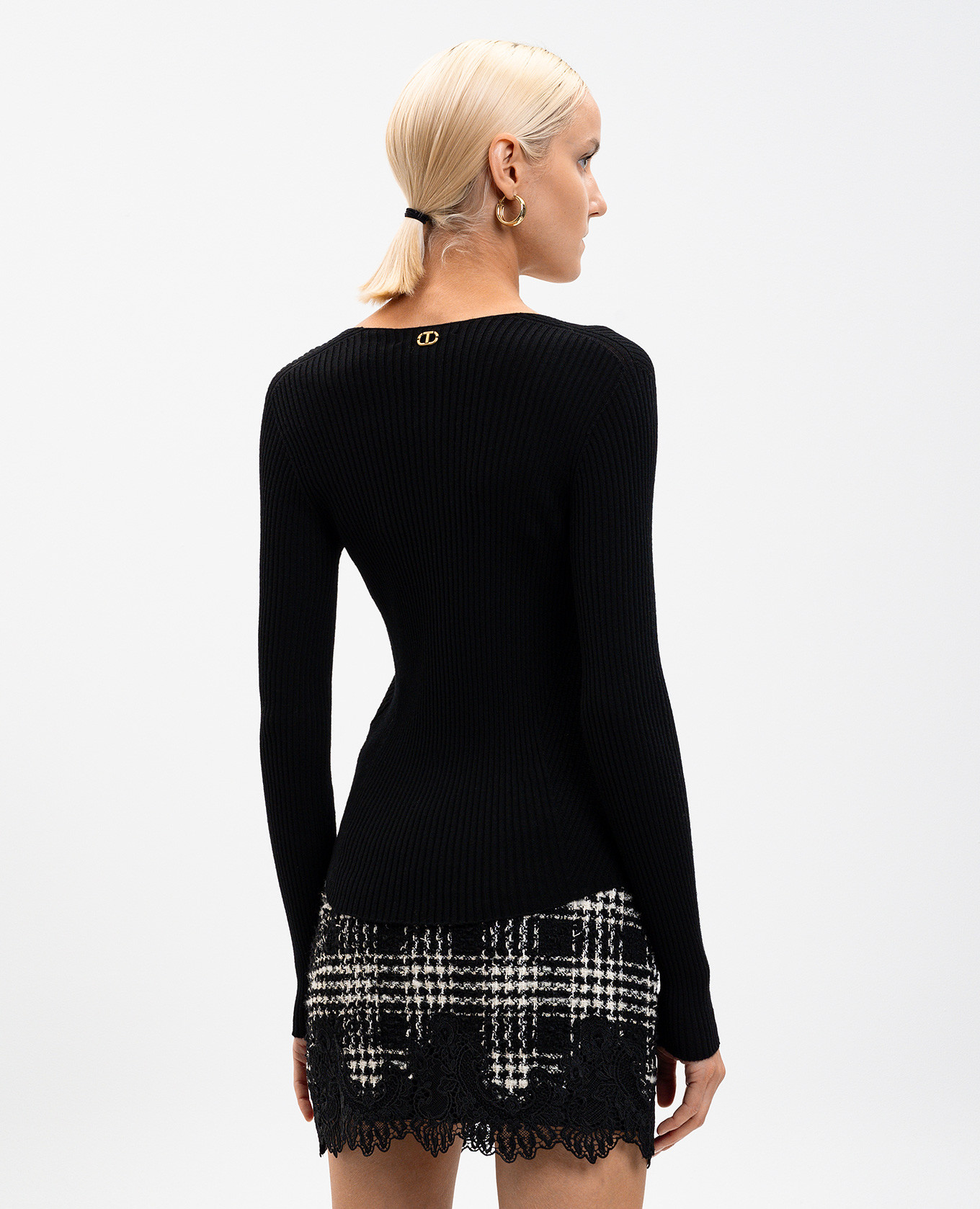 Black wool pullover Twinset 4