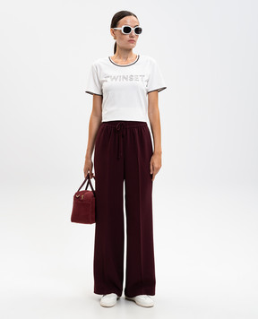 Twinset Burgundy pants with logo 252TP2611