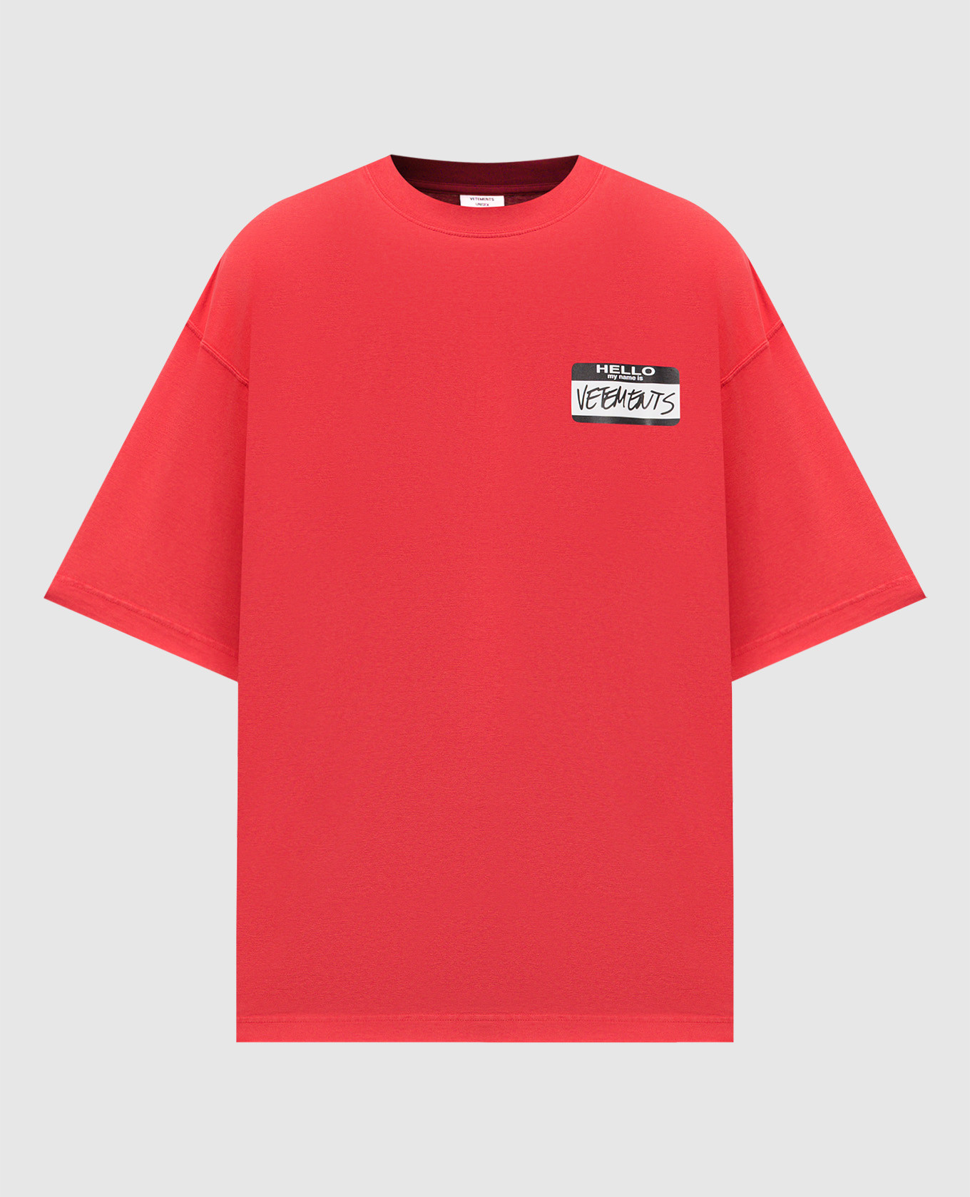 

Red t-shirt with logo Vetements