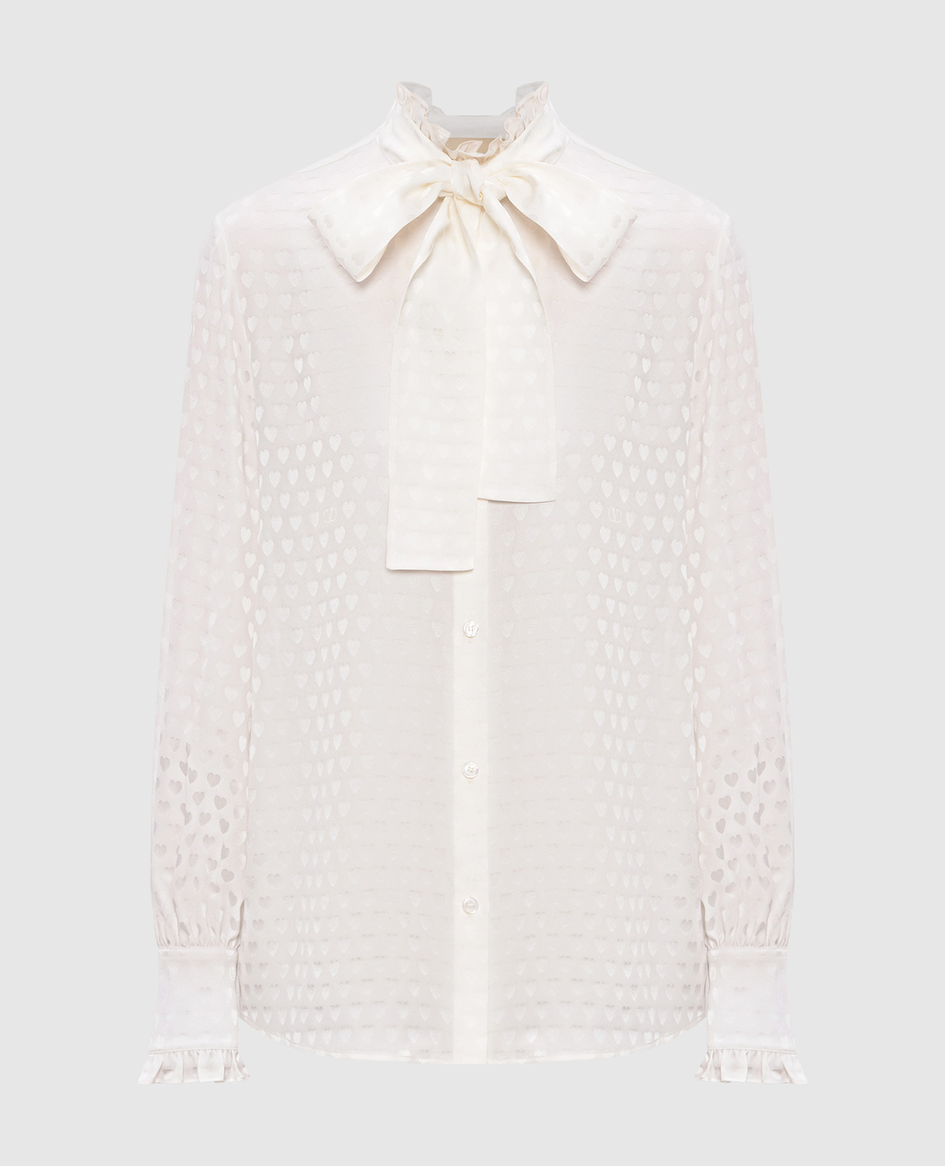 

White patterned silk blouse Valentino