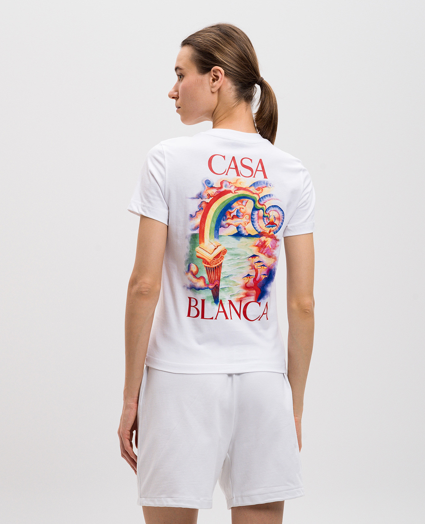 White T-shirt with NATURE TEACHER print Casablanca 4