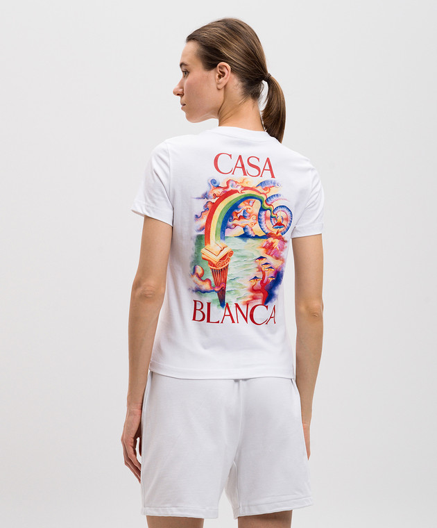 Casablanca WPS25JTS02002 関税送料込 Casablanca - White T-shirt with NATURE TEACHER print
