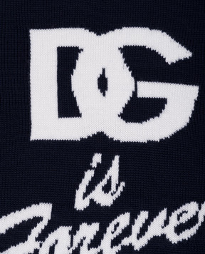 Dolce&Gabbana Baby blue wool sweater with logo pattern L5KWJ6JCVV956