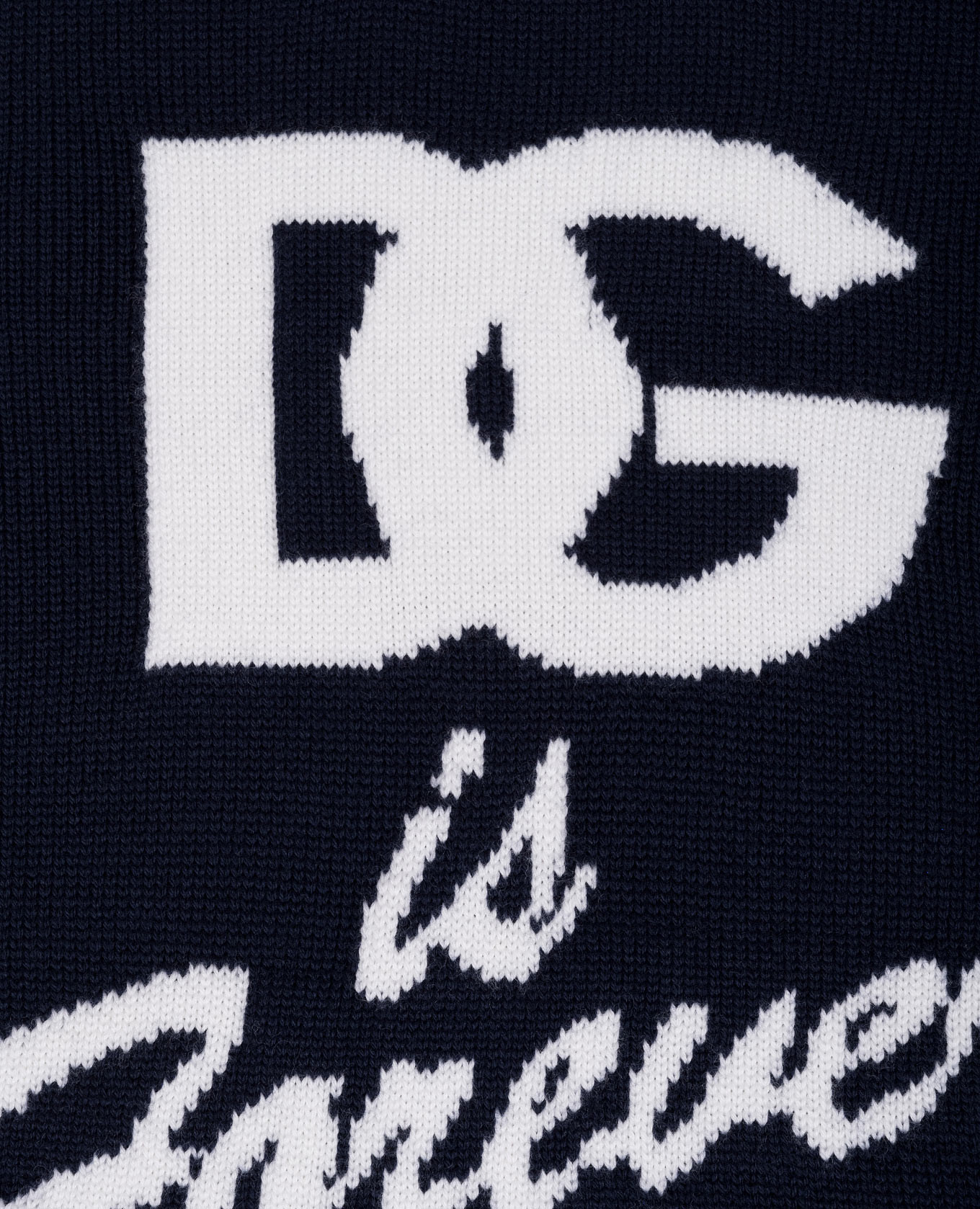 Baby blue wool sweater with logo pattern Dolce&Gabbana 3