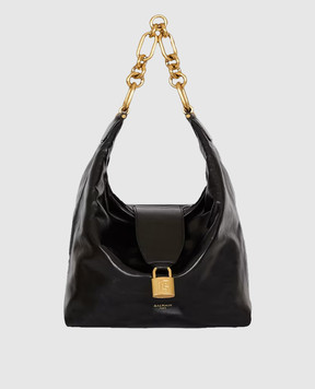 Balmain Black leather Sync hobo bag FN1BT003LBFO