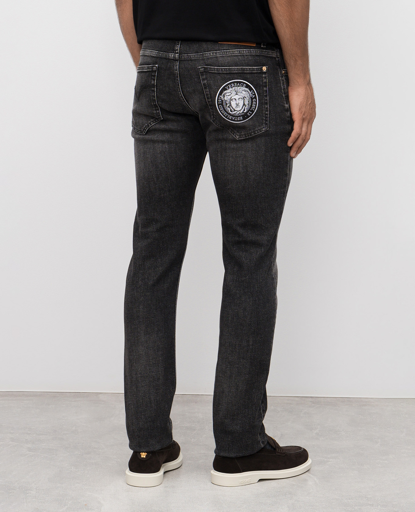 Medusa Rock slim jeans in gray Versace 3