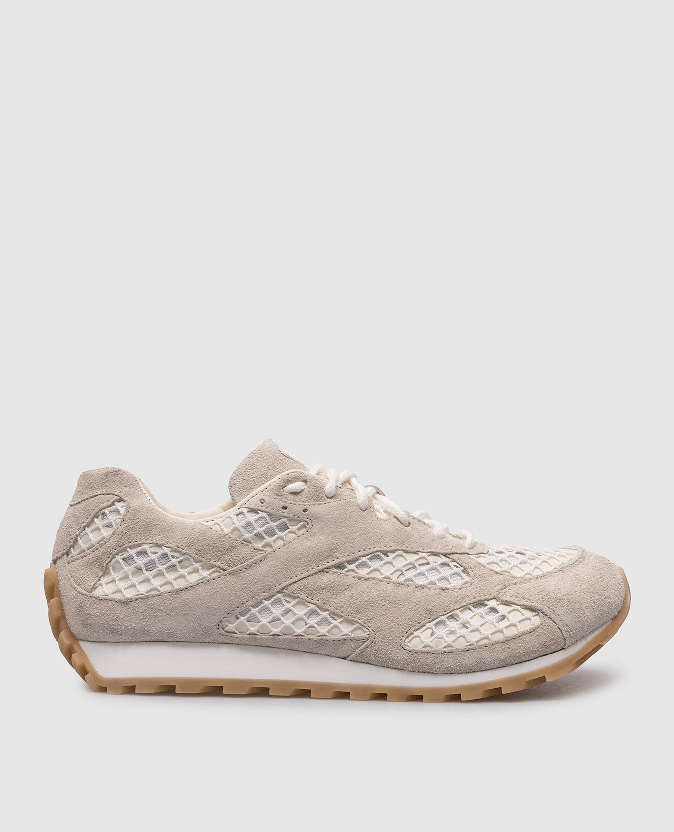 Gray Orbit combo sneakers with logo patch Bottega Veneta