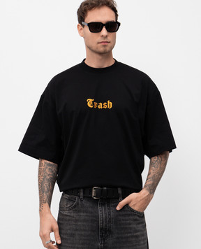 Vetements Black leather belt with perforation UH76BE600B