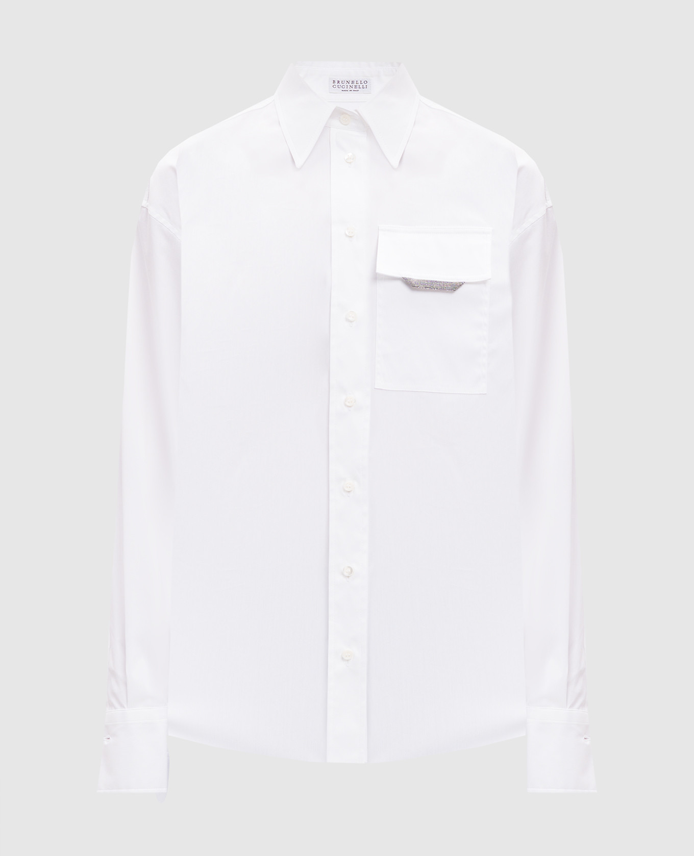 White shirt with a monil chain Brunello Cucinelli