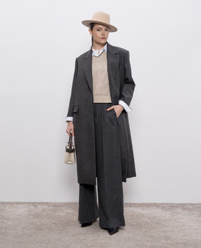 Brunello Cucinelli Gray double-breasted wool coat MD5739860