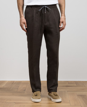 Cashmere&Whiskey Brown linen pants 0255600195