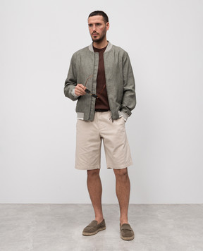 Cashmere&Whiskey Brown silk and cashmere T-shirt FS03