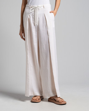 Peserico Beige linen pants P04087A02600
