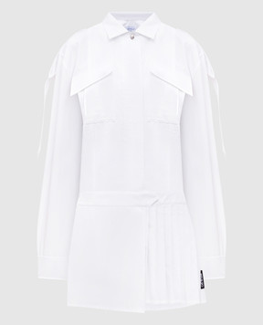 Off-White White shirt dress with pleating OWDG00AS25FAB001