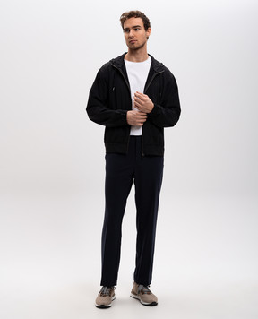 Herno Black track jacket with monogram logo patch JC000053U12588S