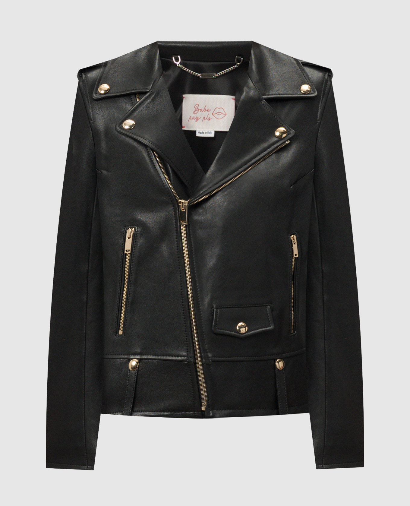 

Black leather jacket Babe Pay Pls