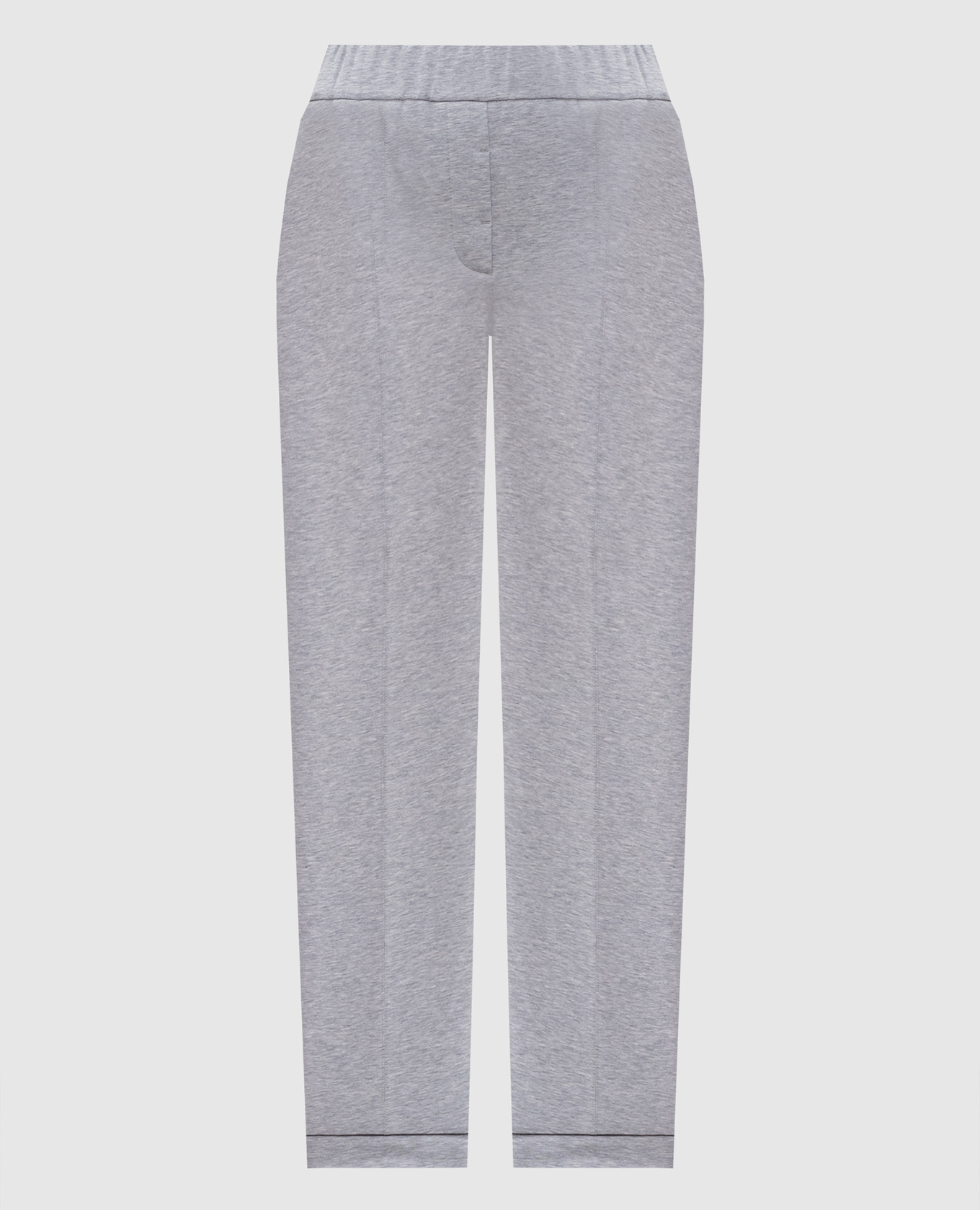 Grey melange track pants with lapels
