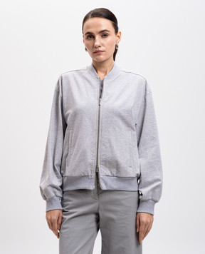Peserico Gray sports jacket with monil chain S12550J002379