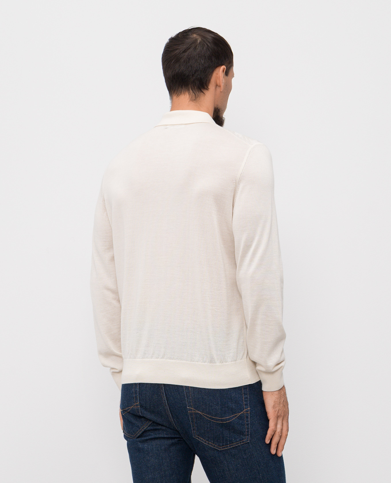 

Beige cashmere and silk polo shirt Stefano Ricci