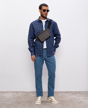 Cashmere&Whiskey Blue checked linen shirt 11651081323