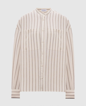 Brunello Cucinelli Beige striped shirt MH769RD626