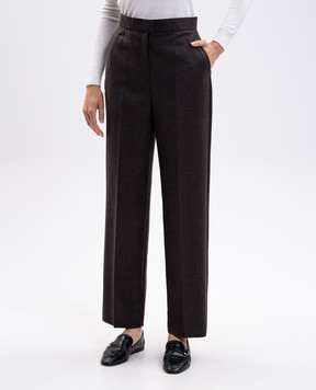 Agnona Brown wool pants T70907YU1142