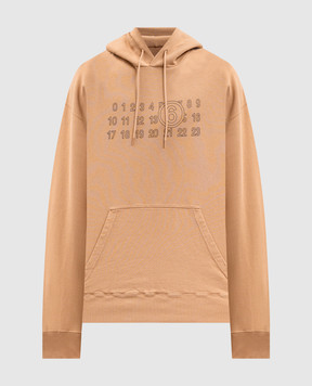 Maison Margiela MM6 Brown hoodie with logo print SH0GU0035M25025