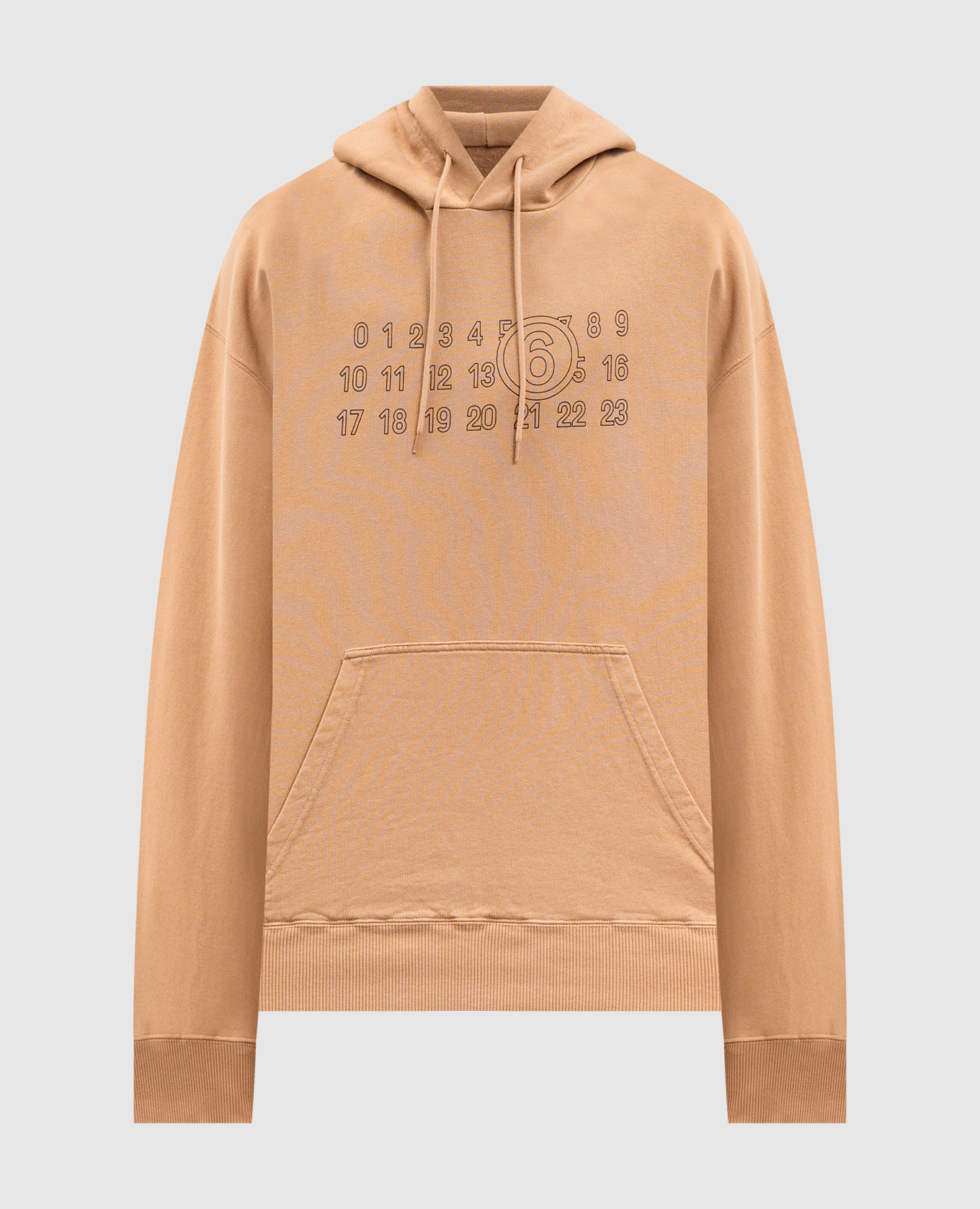 Brown hoodie with logo print Maison Margiela MM6