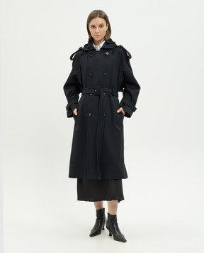 Bottega Veneta Blue woolen trench coat 784057V4C50