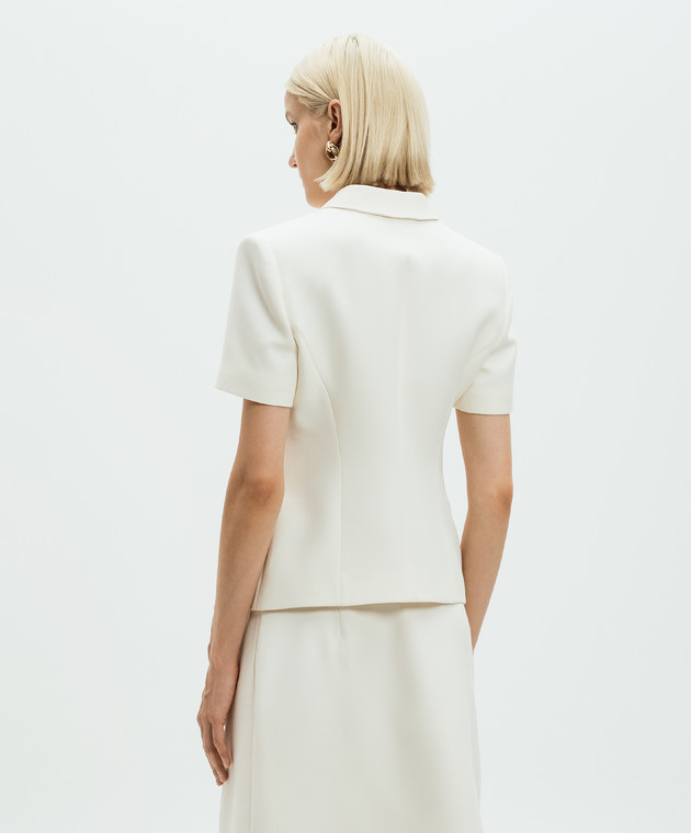 【関税&送料込】Valentino Giacca Corta In Lana Seta Giacca cropped in shantung di seta in Bianco - Valentino