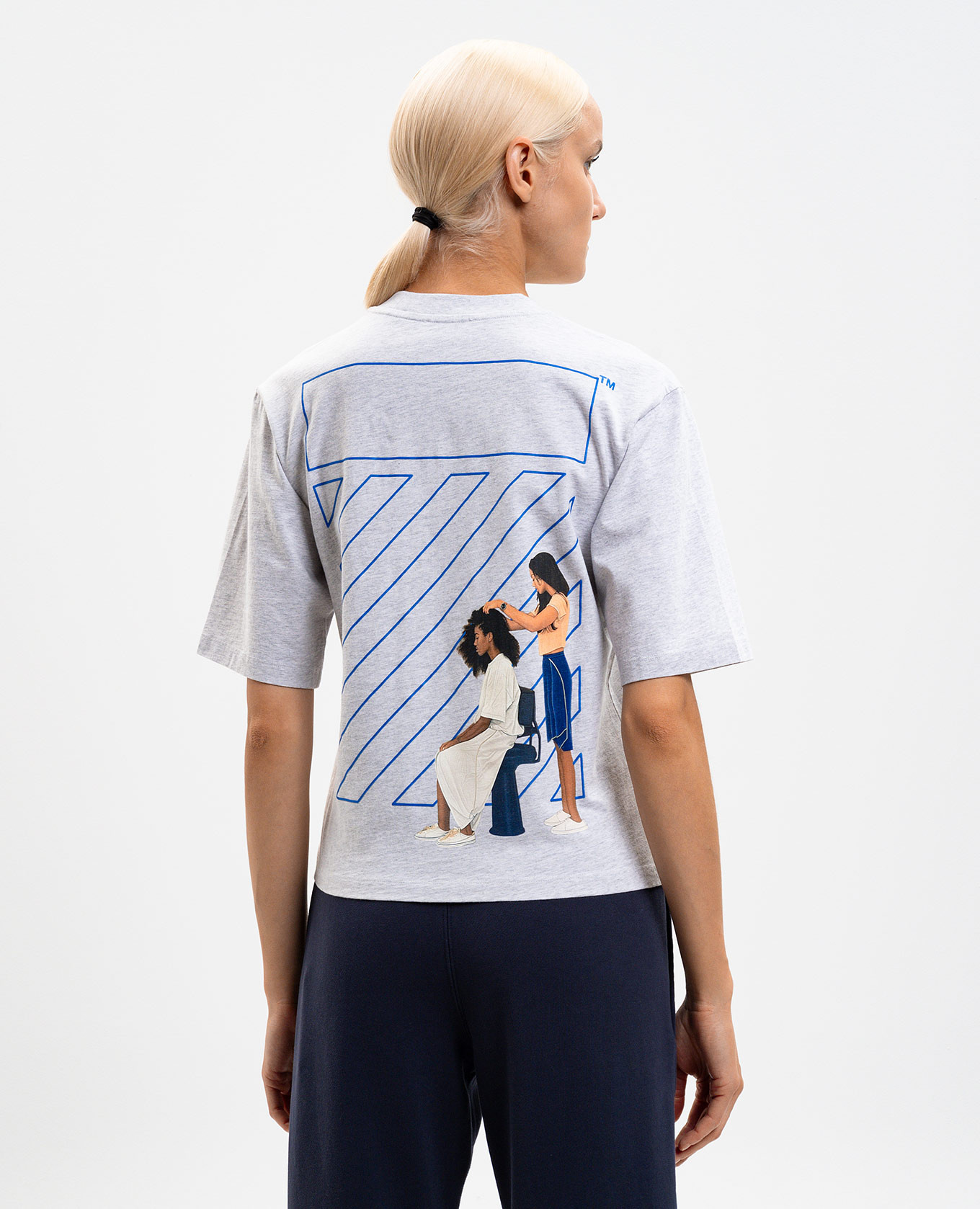 

Barber Shop grey melange t-shirt Off-White