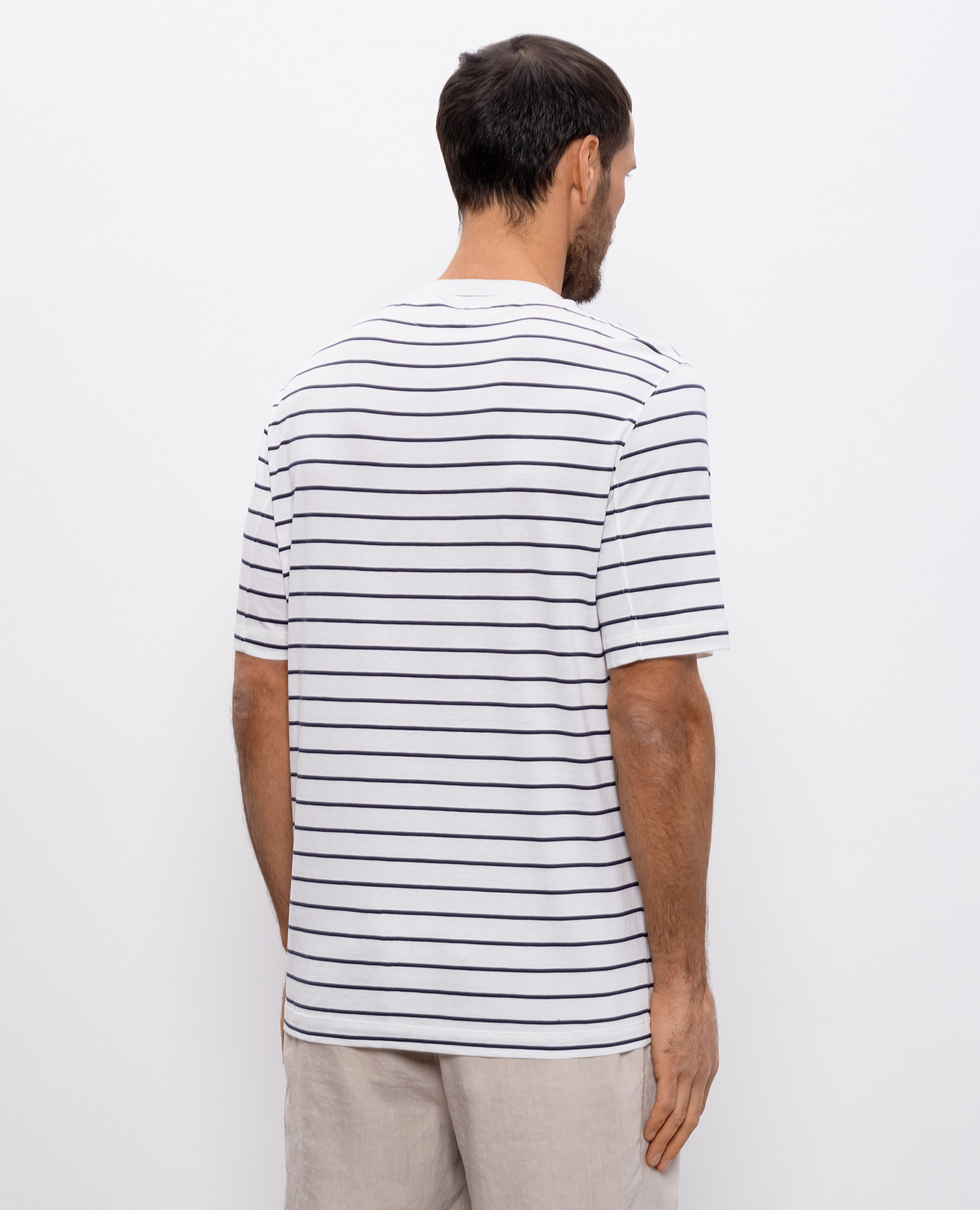 

White striped silk t-shirt Brunello Cucinelli