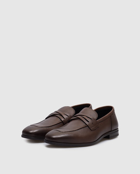 Stuart Weitzman Simon brown leather loafers SI223