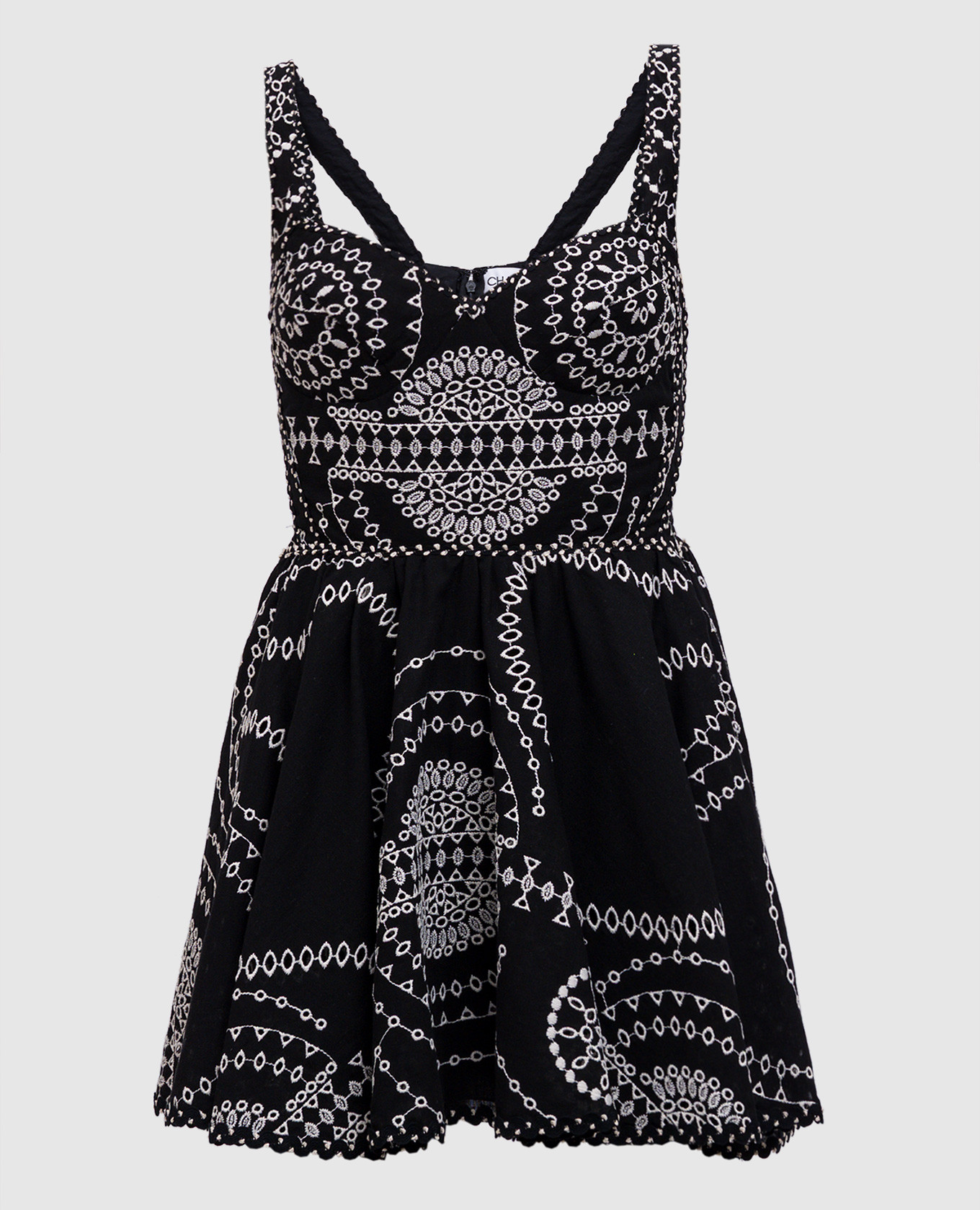 

Birdie black embroidered linen mini dress Charo Ruiz